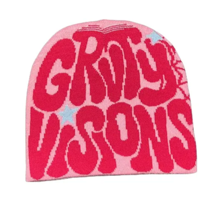 Knitted Vision Spider Web Y2K Unisex Scully Graphic Design Beanie Headwear