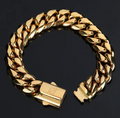 Stainless steel 18K Gold Plated Cuban Link Chain Mens Bracelet