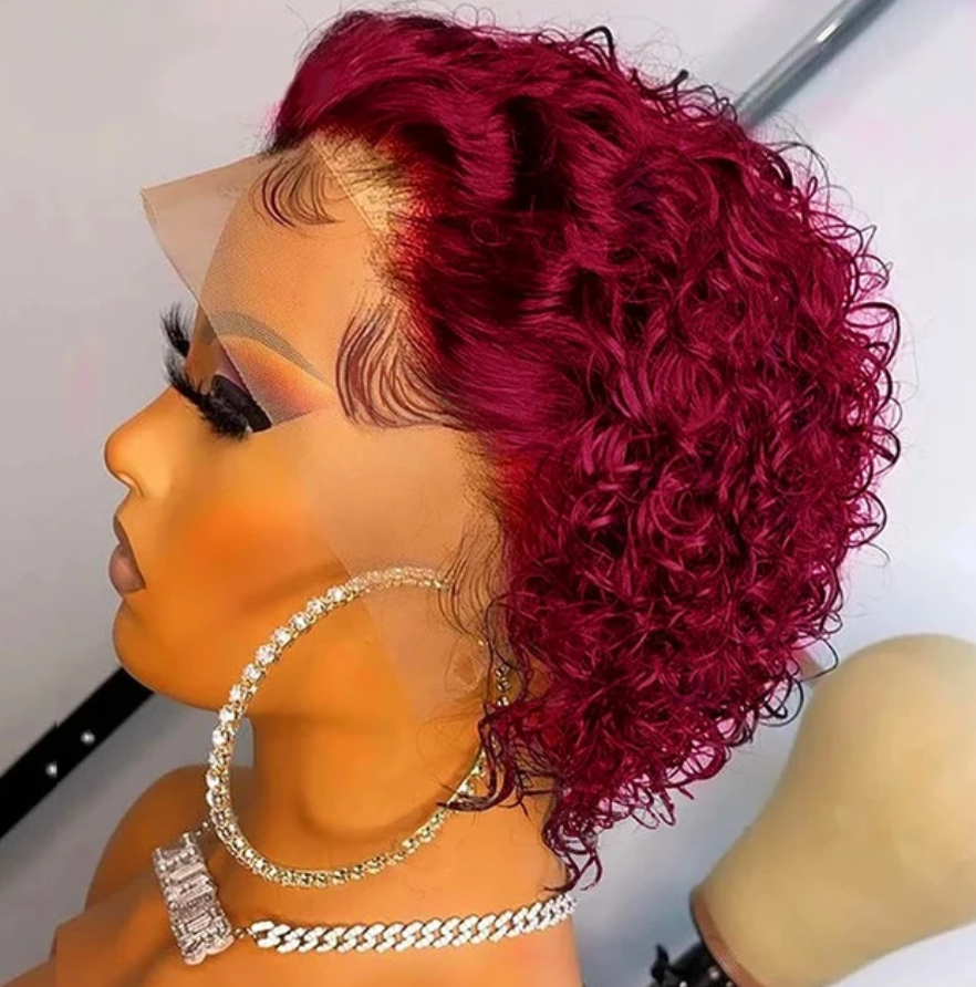 Womans Pixie Cut wig Natural Color 13x1 Human Hair Natural Wig