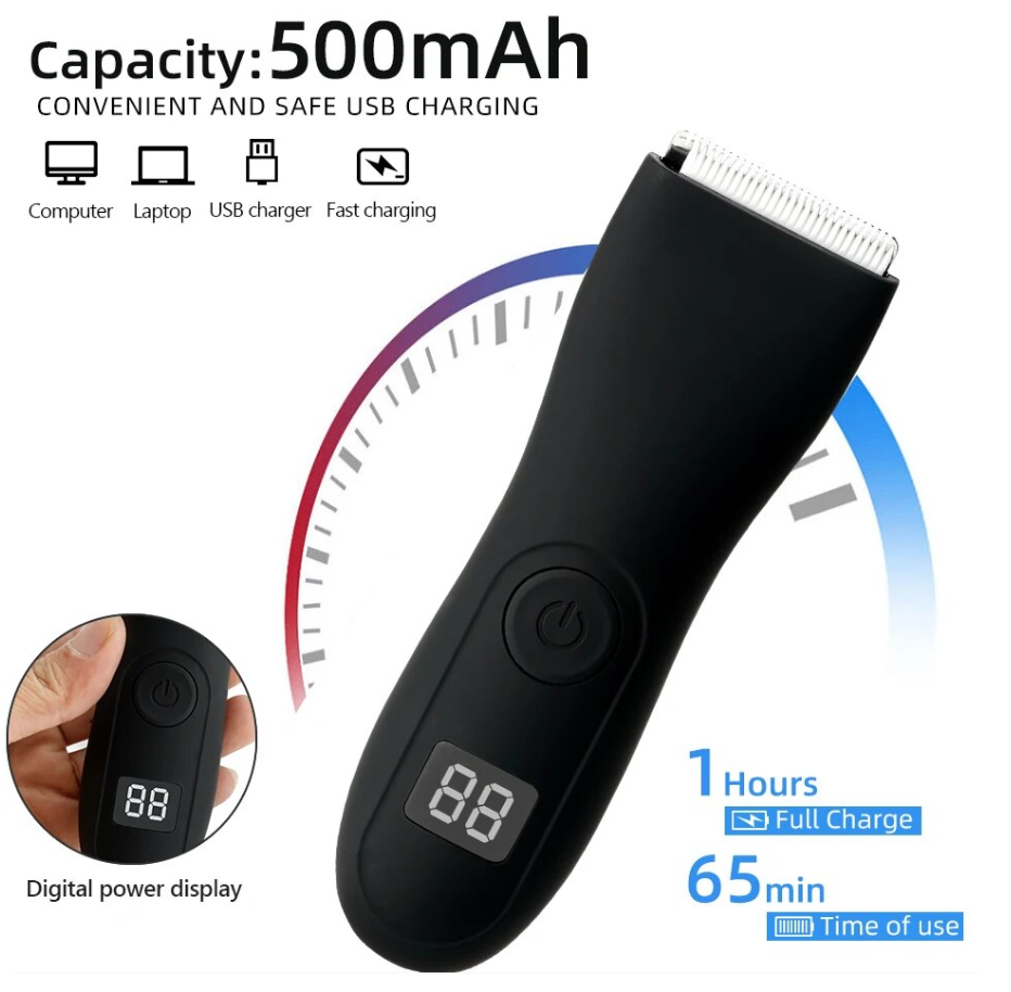 Mens Hair Trimmer Electric Waterproof Clippers With Attachments