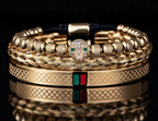 Mens Handmade Stainless Steel 3Pcs Bracelet Jewelry