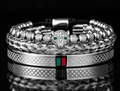 Mens Handmade Stainless Steel 3Pcs Bracelet Jewelry