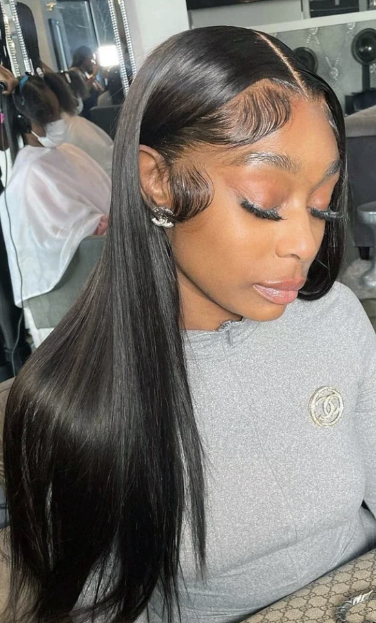 🔥Natural Black Brazilian Bone Straight HD Lace Front Human Hair Ready To Wear Glueless Wig