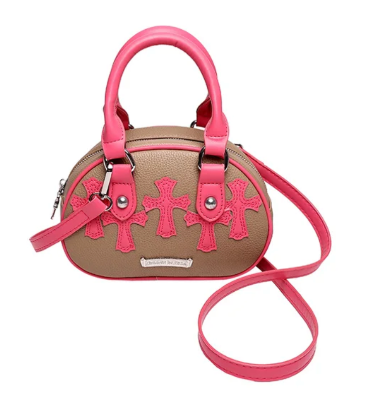 Pu Leather Womens Crossbody Luxury Cross Design Satchel Bag