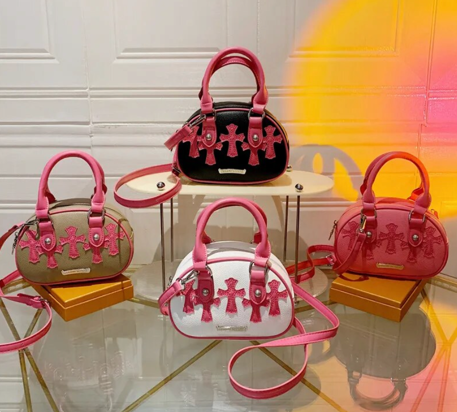 Pu Leather Womens Crossbody Luxury Cross Design Satchel Bag