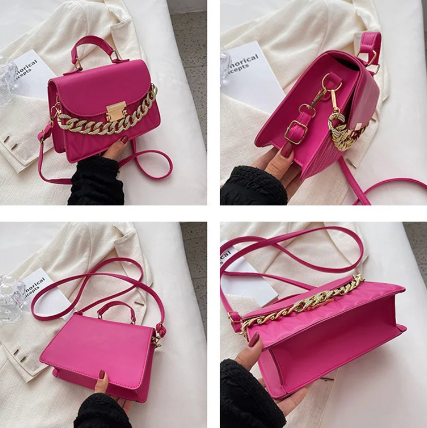 Designer Pu Leather CrossBody Shoulder Fashion Chain Handbag Purse