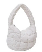 Solid Underarm Plaid Quilted Woman Small Bubble Ladies Shoulder Cotton Tote Bag