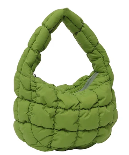 Solid Underarm Plaid Quilted Woman Small Bubble Ladies Shoulder Cotton Tote Bag