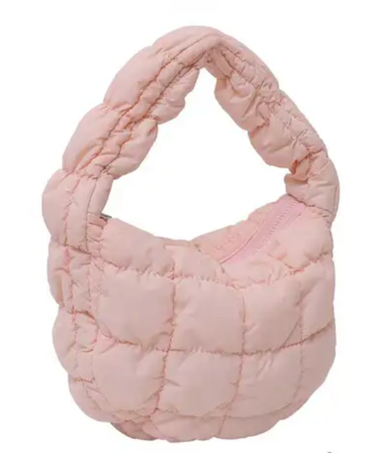 Solid Underarm Plaid Quilted Woman Small Bubble Ladies Shoulder Cotton Tote Bag