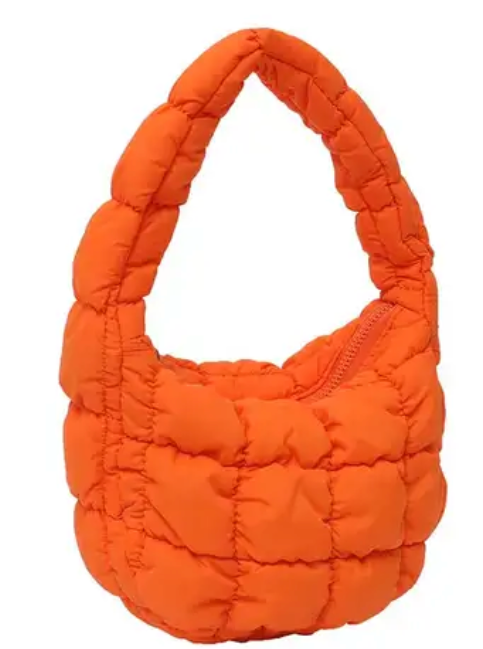 Solid Underarm Plaid Quilted Woman Small Bubble Ladies Shoulder Cotton Tote Bag