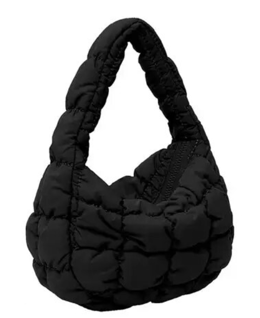 Solid Underarm Plaid Quilted Woman Small Bubble Ladies Shoulder Cotton Tote Bag