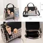 Buckle Plaid Pattern Handbag Womans Trending Crossbody Bag