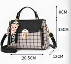 Buckle Plaid Pattern Handbag Womans Trending Crossbody Bag