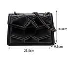 Chain Womans Shoulder Purse Leather Small Square Handbag