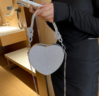 Luxury Heart Design Clutch Mini Womans Handbag Love Rhinestones