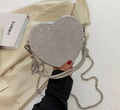 Luxury Heart Design Clutch Mini Womans Handbag Love Rhinestones