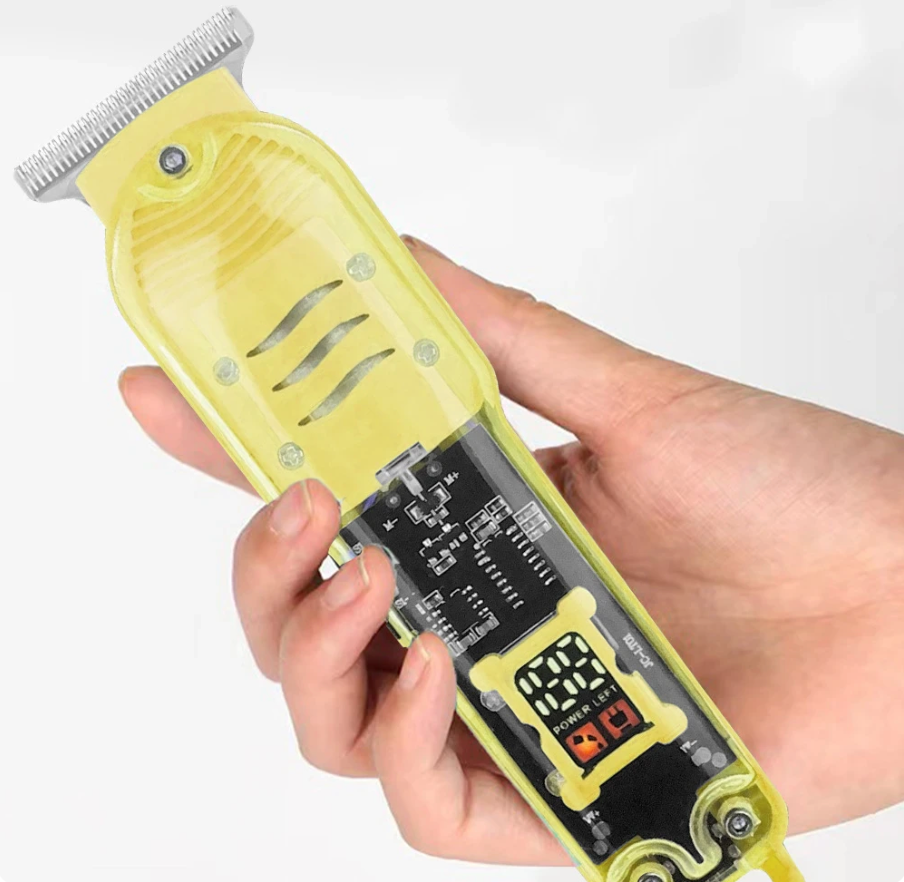Transparent Display Electric Mens Razor Hair Shaver Trimmer Clipper Attachments