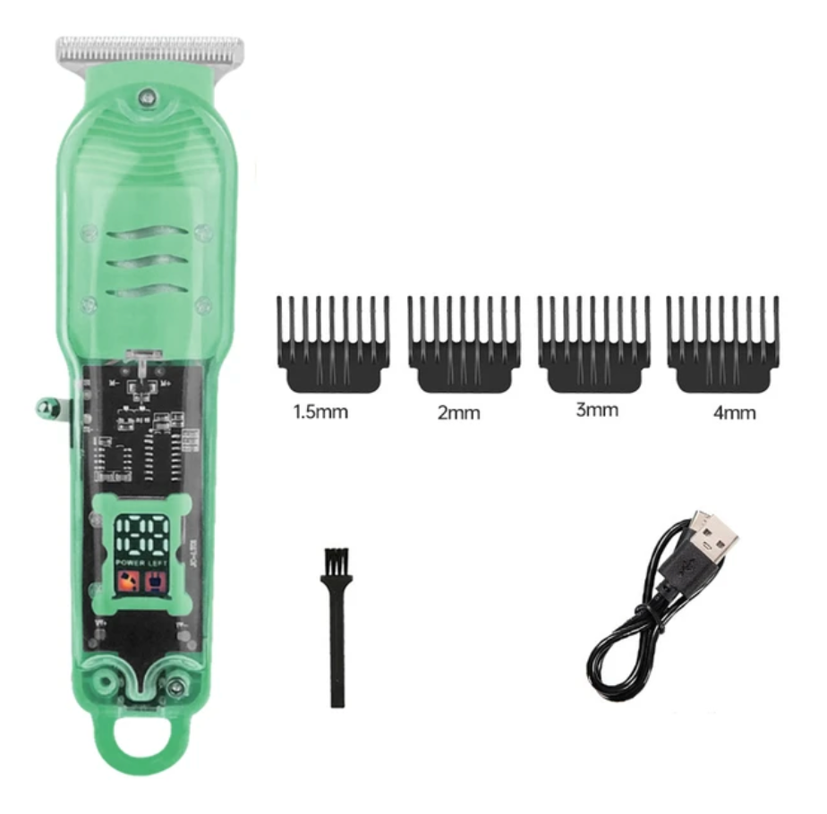 Transparent Display Electric Mens Razor Hair Shaver Trimmer Clipper Attachments