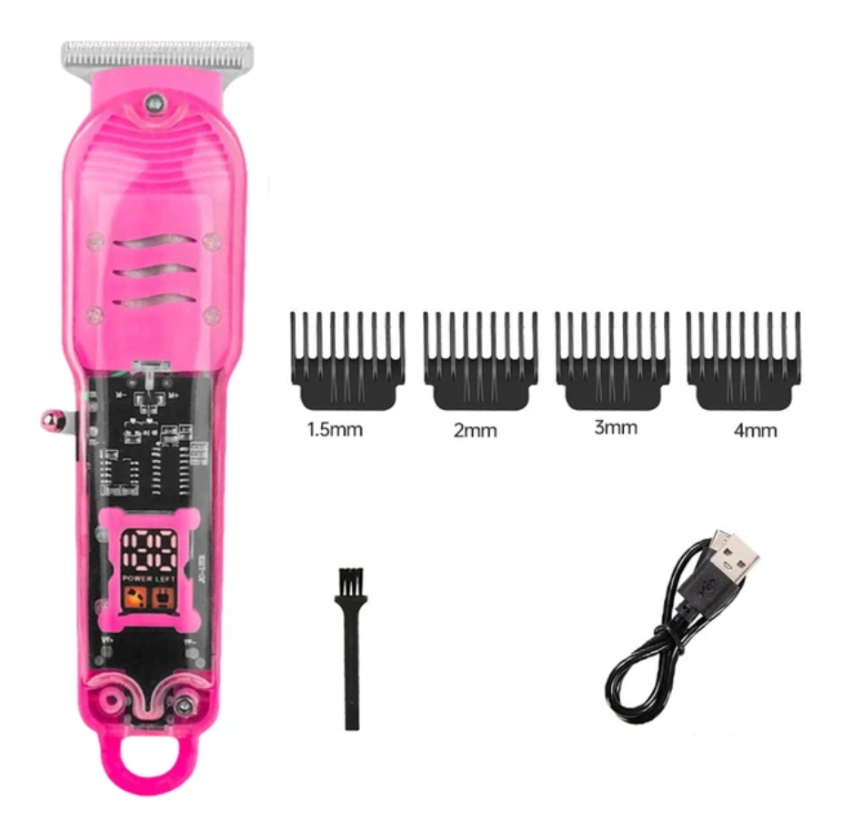 Transparent Display Electric Mens Razor Hair Shaver Trimmer Clipper Attachments