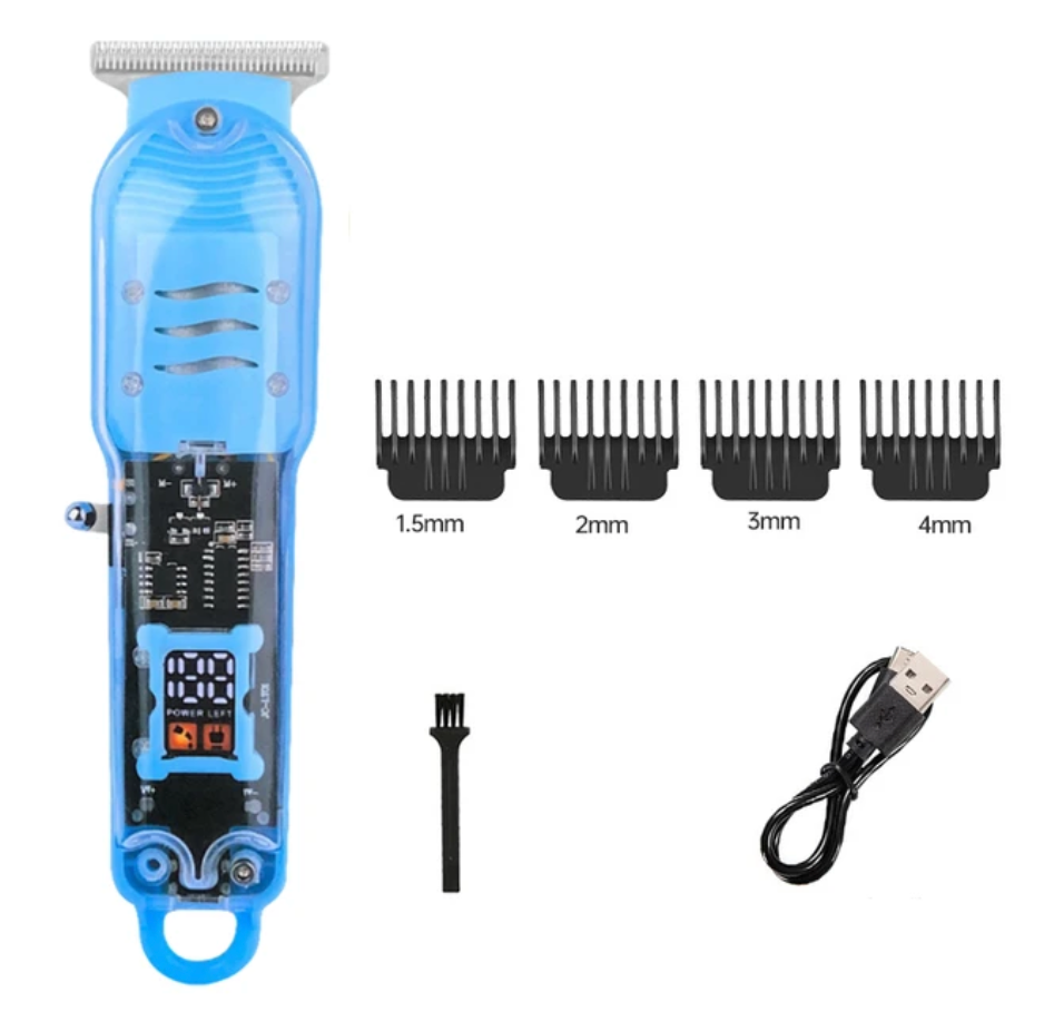 Transparent Display Electric Mens Razor Hair Shaver Trimmer Clipper Attachments