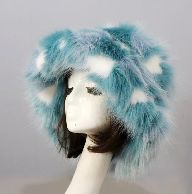 Warm Fishermans Unisex bucket Hat Outdoor Fluffy Fur Fleece Cap Winter Hat
