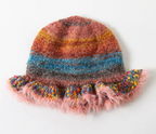 Ruffle Wollen Knitted Rainbow Hat Fisherman Warm Trending Cap