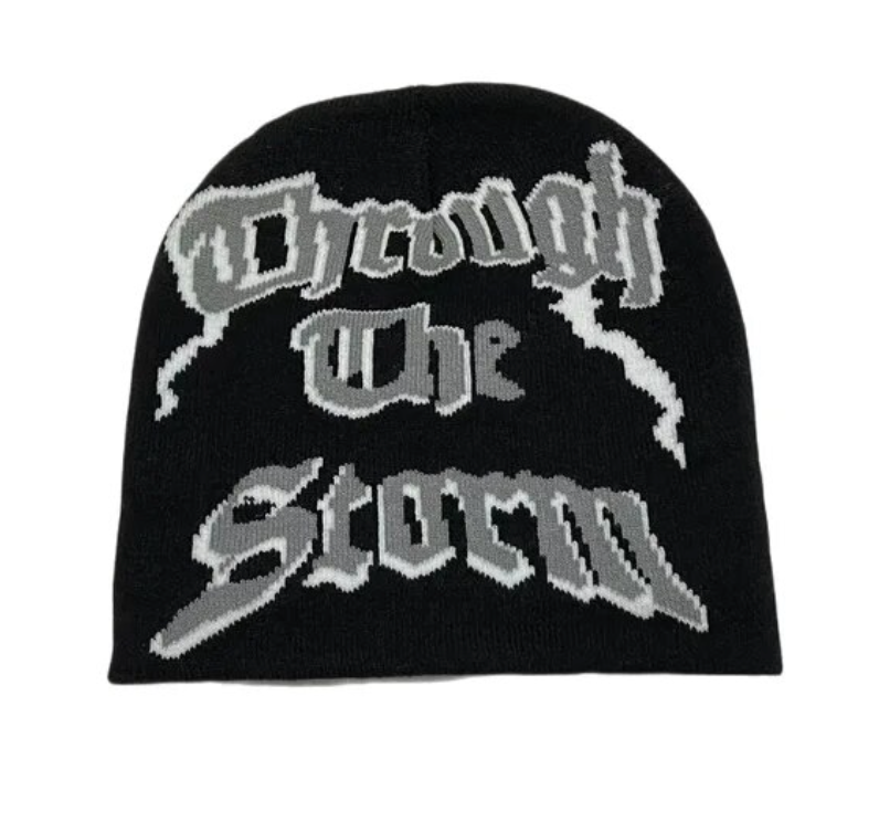 Graphic Knitted Embroidery Unisex The Storm Warm Winter Beanie Cap