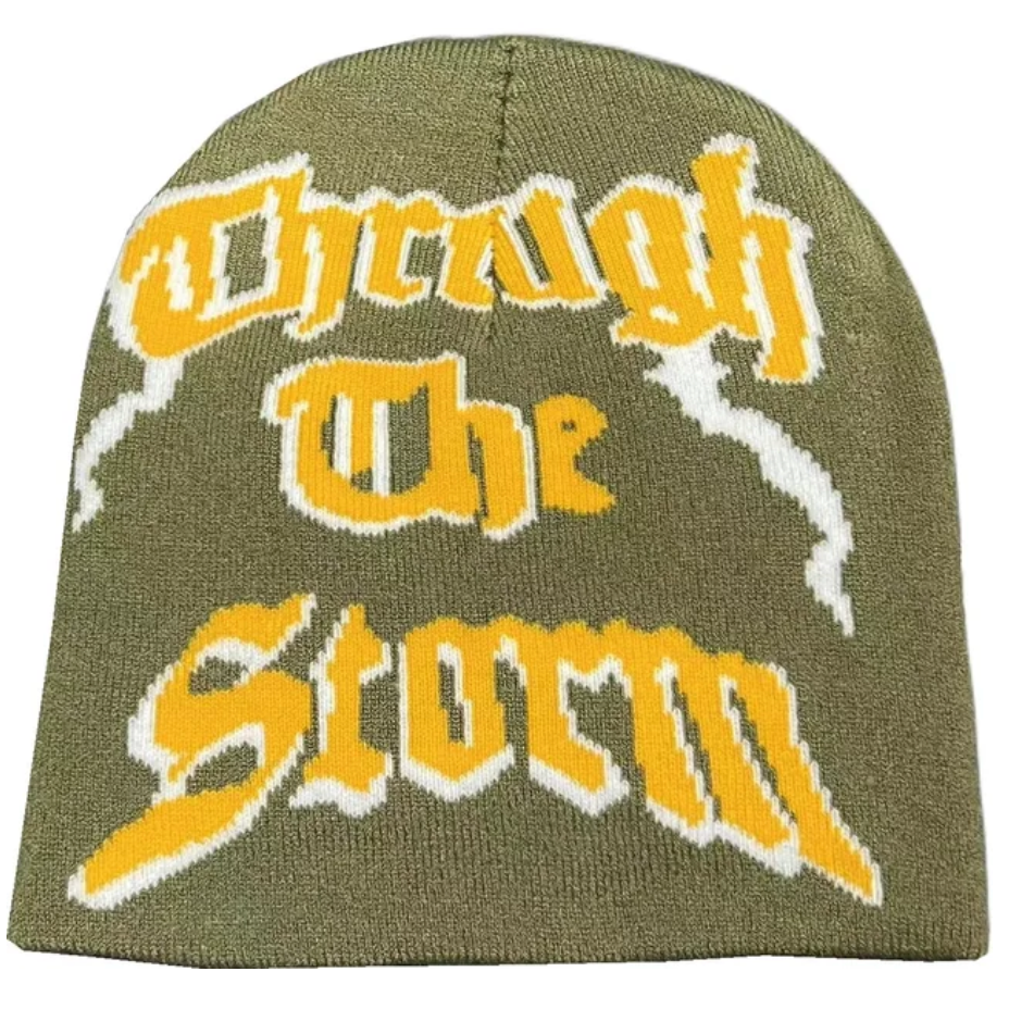 Graphic Knitted Embroidery Unisex The Storm Warm Winter Beanie Cap