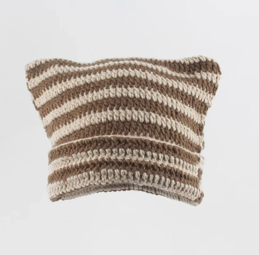 Handmade Japanese Cat Ear Trending Unisex Beanie Warm Skully Winter Cap Headwear