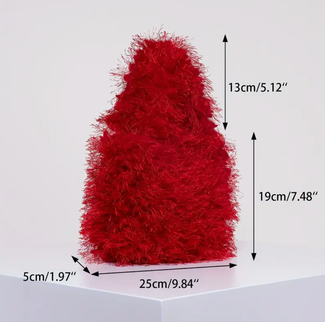 Y2k Style Handbag Fluffy Satchel Woman Bag Trending Purse