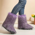 Calf Womens NEW Trending Thick Style Faux Fur Boots