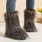 Calf Womens NEW Trending Thick Style Faux Fur Boots