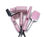 Rhinestone 4Pcs Set Hair Tools Bedazzled Blow Dryer Hot Comb Flat Iron Brush Crystal Hair Styling Tools