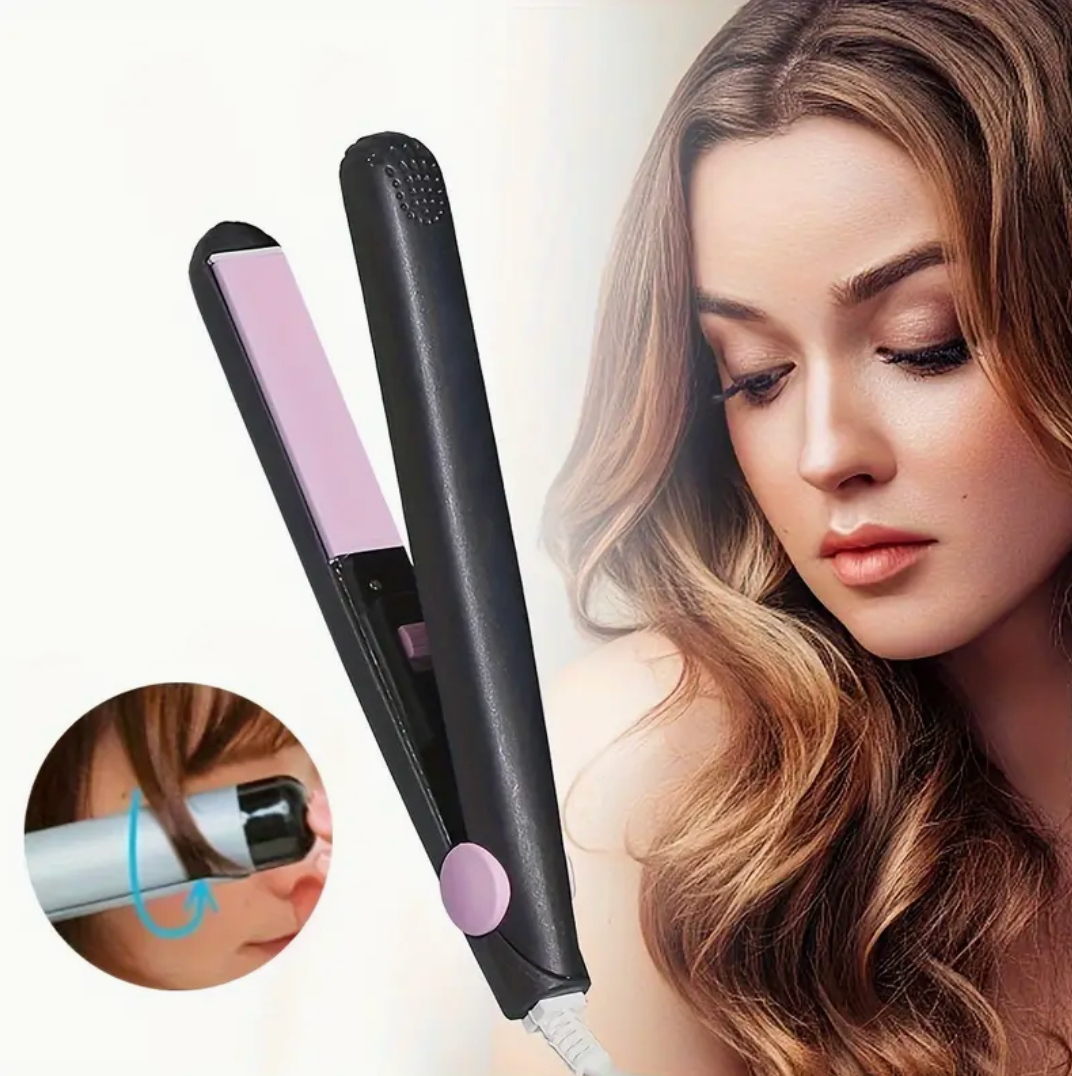 Mini Ceramic Traveling Hair Styling Tool Portable Hot Iron Straightener Curler