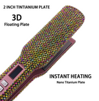Rhinestone Hair Straightener LCD Display Flat Iron Professional Hair Tool