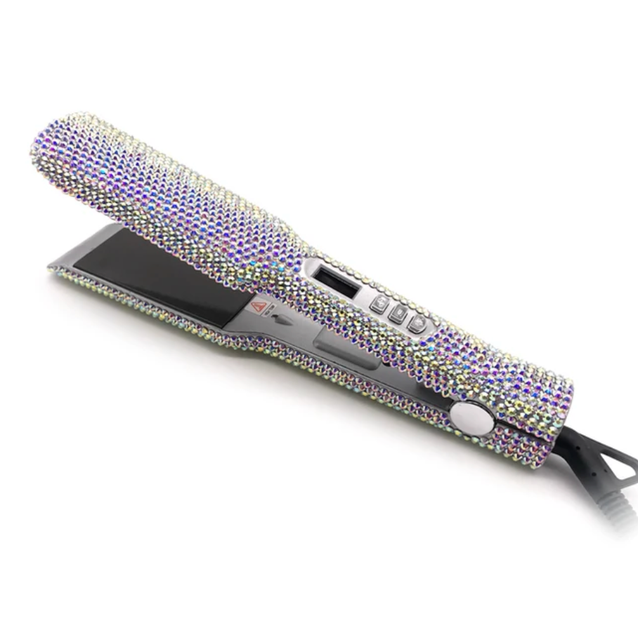 Rhinestone Hair Straightener LCD Display Flat Iron Professional Hair Tool