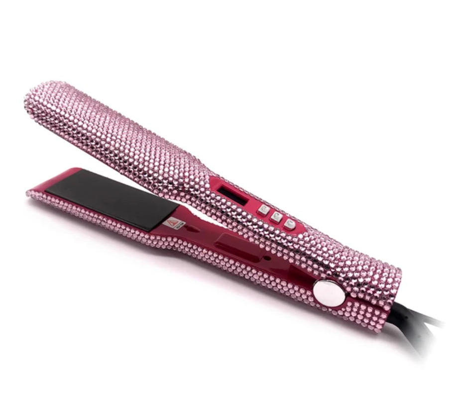 Rhinestone Hair Straightener LCD Display Flat Iron Professional Hair Tool