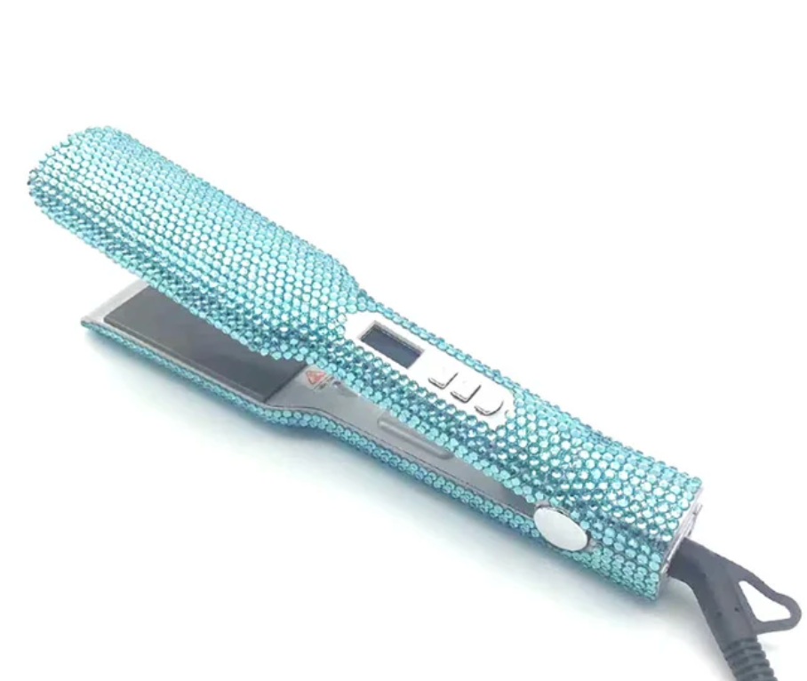 Rhinestone Hair Straightener LCD Display Flat Iron Professional Hair Tool