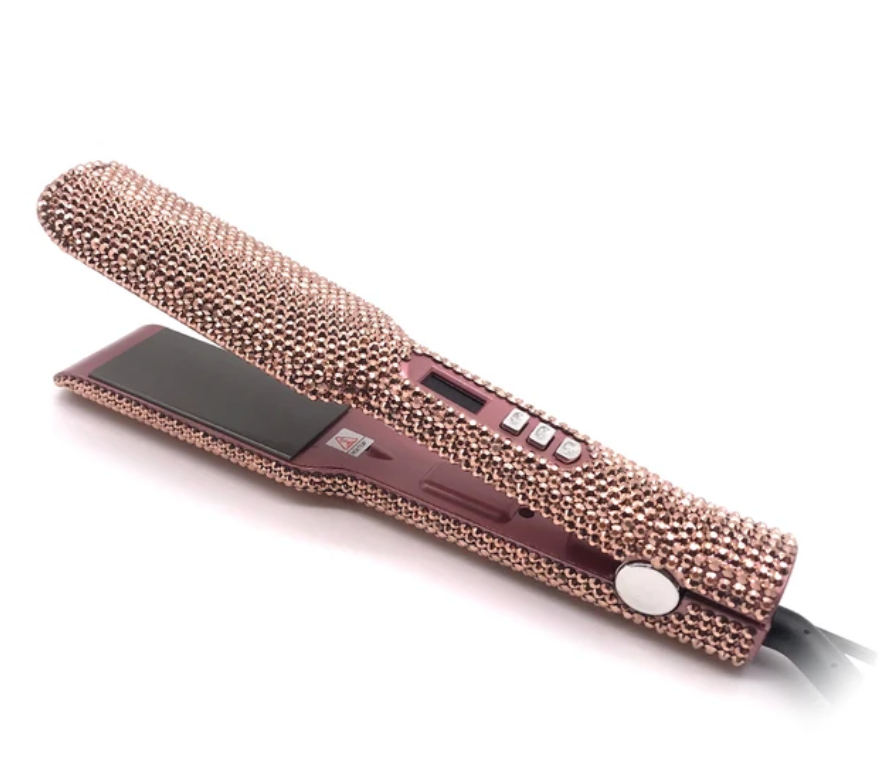 Rhinestone Hair Straightener LCD Display Flat Iron Professional Hair Tool