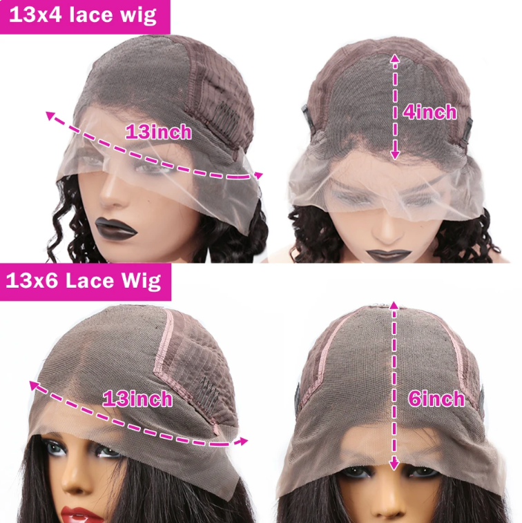 Reddish Brown Deep Wave Brazilian Human Hair 180% Density Transparent Lace Curly Wig