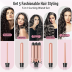 Hair Waver 5 in 1 Curling Iron Detachable Hair Crimper Fast Heating 0.4-1.25 Barrel Hair Styler
