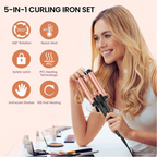 Hair Waver 5 in 1 Curling Iron Detachable Hair Crimper Fast Heating 0.4-1.25 Barrel Hair Styler