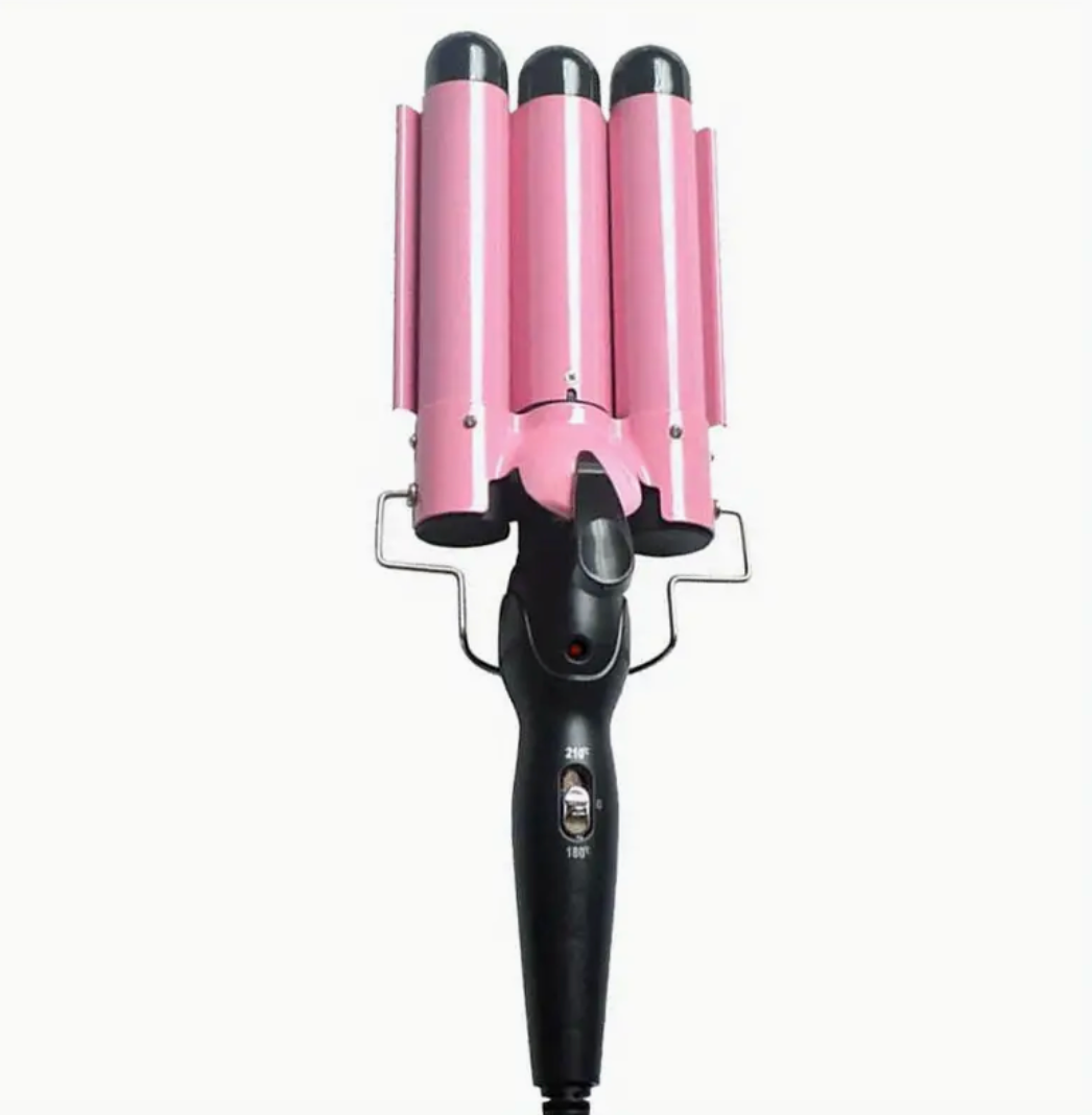 Hair Curling Iron Barrel Curler Beach Wave 3 Barrels Crimping Styling Tool