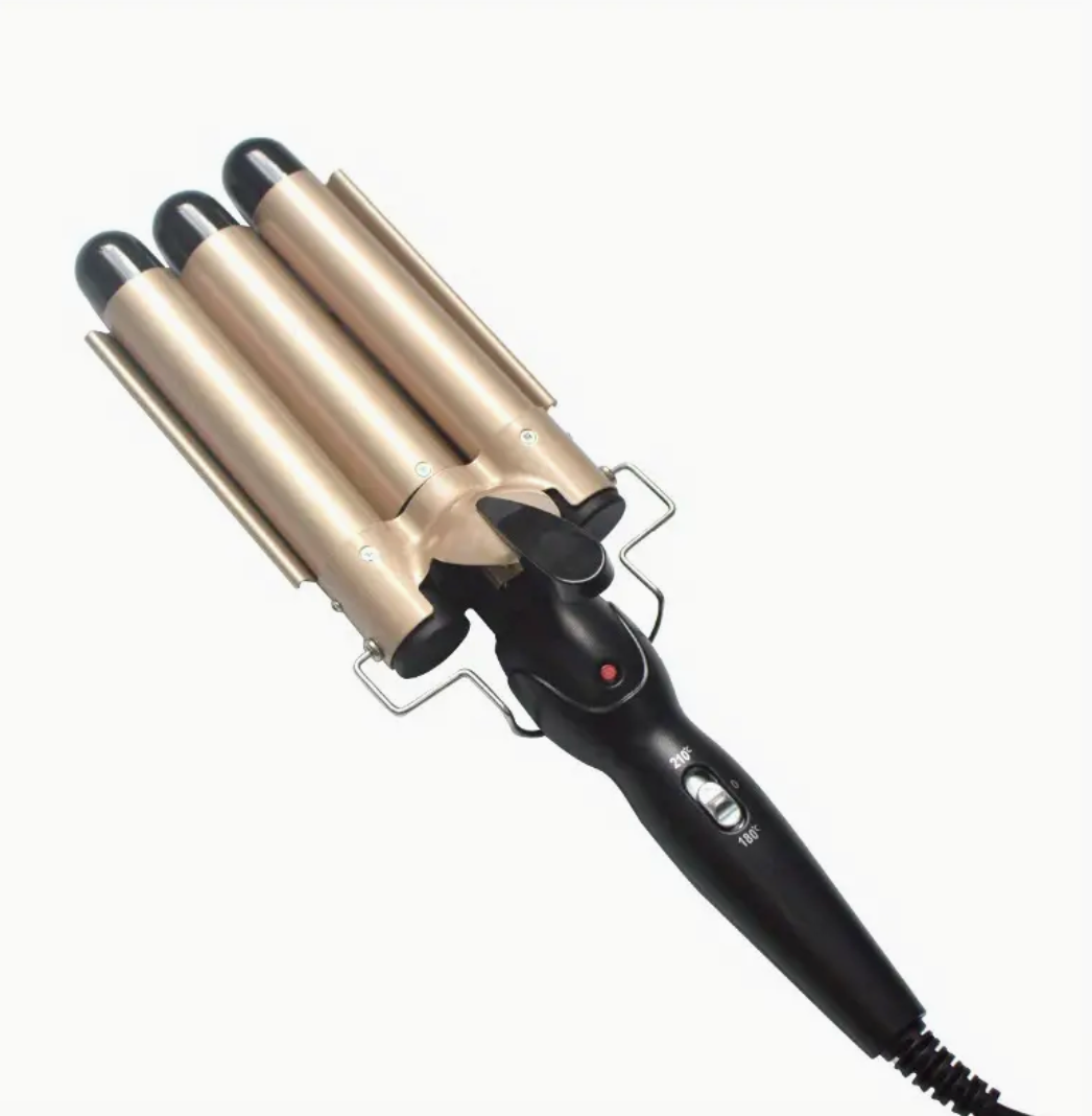 Hair Curling Iron Barrel Curler Beach Wave 3 Barrels Crimping Styling Tool