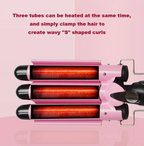 Hair Curling Iron Barrel Curler Beach Wave 3 Barrels Crimping Styling Tool