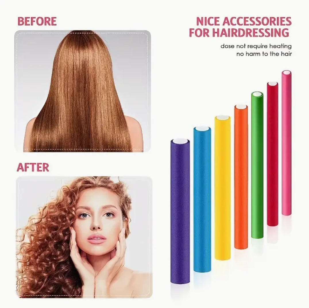 Flexible 42 Pcs Set Curling Rods Flexi Heatless Hair Curl set