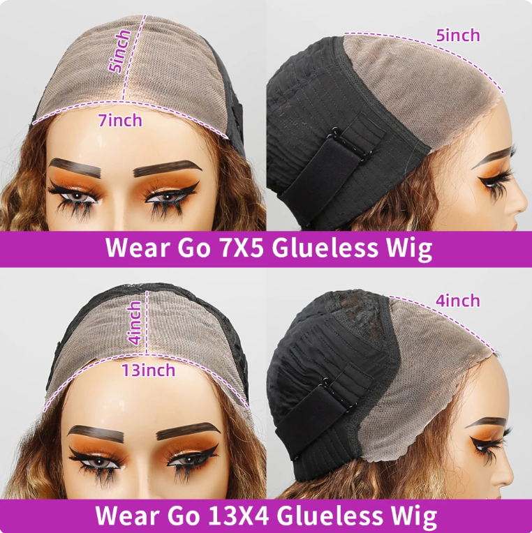 Highlight Deep Wave Colored Human Hair wig 13x4 7x5 pre plucked Glueless wig 180% Density