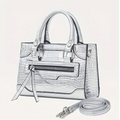 Mini Crocodile Patter Silver Shoulder Faux Leather Cross Body Womans Bag Trending Handbag