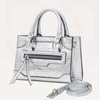 Mini Crocodile Patter Silver Shoulder Faux Leather Cross Body Womans Bag Trending Handbag