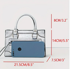 Mini Crocodile Patter Silver Shoulder Faux Leather Cross Body Womans Bag Trending Handbag